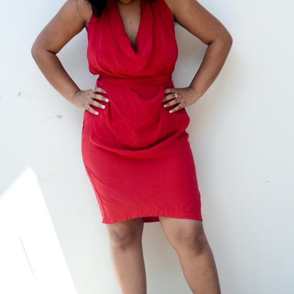 Red Silk Multi-Way Dress - Picture 1 of 5
